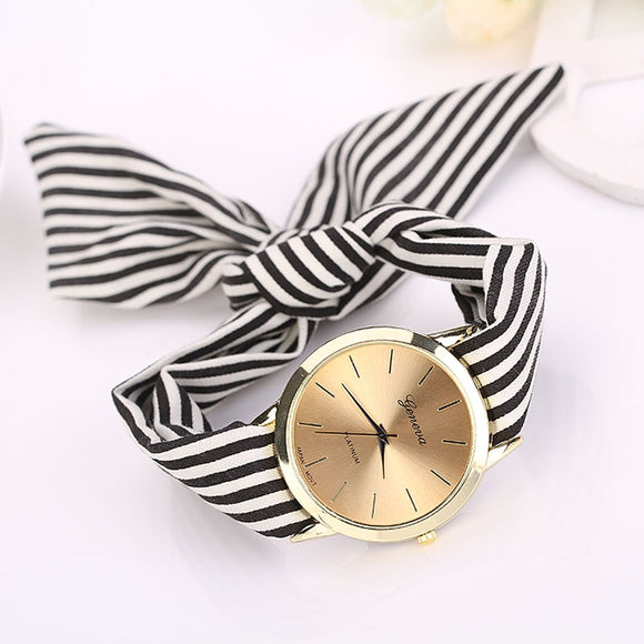 OTOKY 2019 women's watch Quartz Wristwatch women watches Stripe Floral Cloth Quartz Dial Bracelet Wristwatch Watch reloj mujer