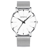 New Business Men's Watch Black Quartz Alloy Mesh Strap Ultra Thin Universal Male Casual Sports Wrist Watch Relojes Para Hombre