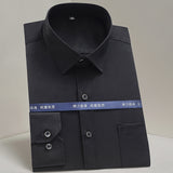 Men's Classic Non-iron Stretch Solid Basic Dress Shirt Business Long Sleeve Standard-fit Wrinkle Resistant Easy Care Shirts
