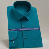 Men's Classic Non-iron Stretch Solid Basic Dress Shirt Business Long Sleeve Standard-fit Wrinkle Resistant Easy Care Shirts