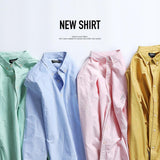 SIMWOOD autumn winter Men Shirts New 2019 Fashion 100% Pure Cotton basic Slim Fit Plus Size Brushed Oxford Shirts  180569