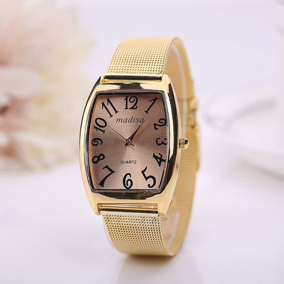 Reloj Mujer Luxury Women Watch Square Steel Mesh Ladies Watch Bangle Watches Woman Fashion Quartz Wristwatch Montre Femme #L