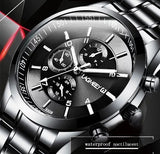 Men Watches Luxury Full Steel Watch Masculino Relogio Men's Sports Business Erkek Kol Saati Dress Wristwatch Chronograph Elegant