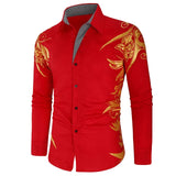 New Gold Bronzing Camisa Social Shirts Men Dress Slim Fit 2019 New Brand Long Sleeve Striped Shirt For Men Streetwear Shirts