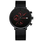 2019 Men's Business Watch Quartz Luxury Simple Blue Pointer Scrub Dial Male Fashion Atmosphere Calendar WristWatch Montre Homme