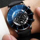 Reloj Hombre Luxury Men's Watch Fashion Men's Business Calendar Stainless Steel leather Belt Analog Quartz Casual mens clock