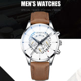 Reloj Hombre Luxury Men's Watch Fashion Men's Business Calendar Stainless Steel leather Belt Analog Quartz Casual mens clock