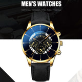 Reloj Hombre Luxury Men's Watch Fashion Men's Business Calendar Stainless Steel leather Belt Analog Quartz Casual mens clock