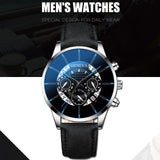 Reloj Hombre Luxury Men's Watch Fashion Men's Business Calendar Stainless Steel leather Belt Analog Quartz Casual mens clock