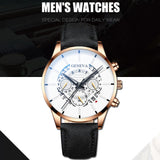 Reloj Hombre Luxury Men's Watch Fashion Men's Business Calendar Stainless Steel leather Belt Analog Quartz Casual mens clock