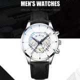 Reloj Hombre Luxury Men's Watch Fashion Men's Business Calendar Stainless Steel leather Belt Analog Quartz Casual mens clock