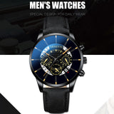 Reloj Hombre Luxury Men's Watch Fashion Men's Business Calendar Stainless Steel leather Belt Analog Quartz Casual mens clock