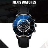 Reloj Hombre Luxury Men's Watch Fashion Men's Business Calendar Stainless Steel leather Belt Analog Quartz Casual mens clock