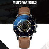 Reloj Hombre Luxury Men's Watch Fashion Men's Business Calendar Stainless Steel leather Belt Analog Quartz Casual mens clock