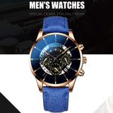Reloj Hombre Luxury Men's Watch Fashion Men's Business Calendar Stainless Steel leather Belt Analog Quartz Casual mens clock