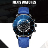 Reloj Hombre Luxury Men's Watch Fashion Men's Business Calendar Stainless Steel leather Belt Analog Quartz Casual mens clock