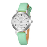 2019 Geneva New relogio feminino Women's Fashion Watches Casual Leather Band Analog Quartz Alloy Wrist Watch Ladies Clock B50