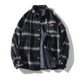 FOJAGANTO Fashion Brand Men Plaid Shirts Autumn Men's Long Sleeve Warm Fleece Lining Shirt Coat Casual Thick Shirt Tops