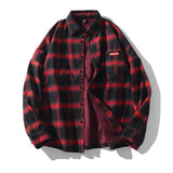 FOJAGANTO Fashion Brand Men Plaid Shirts Autumn Men's Long Sleeve Warm Fleece Lining Shirt Coat Casual Thick Shirt Tops