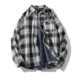 FOJAGANTO Fashion Brand Men Plaid Shirts Autumn Men's Long Sleeve Warm Fleece Lining Shirt Coat Casual Thick Shirt Tops