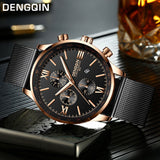 DENGQIN Men's Wrist Watch Stainless Steel Casual Quartz Analog Date Watch Man Watches Mens Clock Relogio Masculino 2019