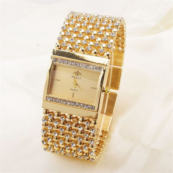 Montre Femme 2018 Luxe Quartz Women's Stainless Steel Quartz Watch Rhinestone Crystal Analog Wrist Watch