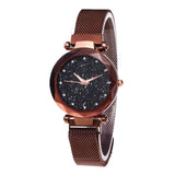 1PC Fashion Luxury Rose Gold Women Watches Ladies Magnetic Starry Sky Clock Diamond Female Quartz Wristwatches For Gift Women's