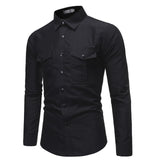 2019 New Autumn Button Cootn Military Shirt Men Long Sleeve Casual Shirts Tactical Business Shirt