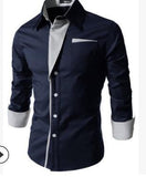 2018 New Fashion Brand Camisa Masculina Long Sleeve Shirt Men Korean Slim Design Formal Casual Male Dress Shirt Size M -4xl