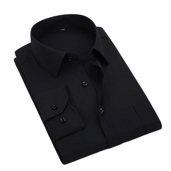 Kcoyster Men Shirt Black Long Sleeve Big Size Formal Shirts for Men Office Clothing 6XL 7XL 8XL Dress camisa social masculina