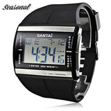 Santai Fashion Men'S Sports Watch Waterproof Outdoor LED Digital Watch Rubber Band Watch Reloj Hombre Montre Homme
