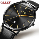 OLEVS Men's Watches Top Brand Luxury Men Sport Wristwatch Waterproof 30m Ultrathin Quartz Watch Date Clock Male Leather Watches