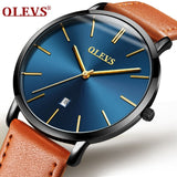 OLEVS Men's Watches Top Brand Luxury Men Sport Wristwatch Waterproof 30m Ultrathin Quartz Watch Date Clock Male Leather Watches