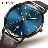OLEVS Men's Watches Top Brand Luxury Men Sport Wristwatch Waterproof 30m Ultrathin Quartz Watch Date Clock Male Leather Watches