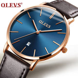OLEVS Men's Watches Top Brand Luxury Men Sport Wristwatch Waterproof 30m Ultrathin Quartz Watch Date Clock Male Leather Watches