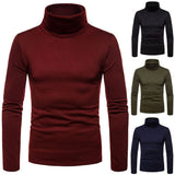 Newest Winter Spring Men's Cotton Shirts High Stand Collar Fashion Pullover Top Solid Color Long Sleeve High Quality Slim Shirts