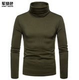Newest Winter Spring Men's Cotton Shirts High Stand Collar Fashion Pullover Top Solid Color Long Sleeve High Quality Slim Shirts