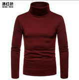 Newest Winter Spring Men's Cotton Shirts High Stand Collar Fashion Pullover Top Solid Color Long Sleeve High Quality Slim Shirts