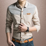 MIACAWOR Original Design Men Shirt High Quality Casual Shirts Slim Fit Long sleeve Camisa Masculina Camisa Social Plus Size C215