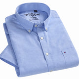 Summer 2019 Short sleeve Button collar oxford fabric slim fit breath comfrotable quality fashion business mens casual shirts