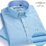 Summer 2019 Short sleeve Button collar oxford fabric slim fit breath comfrotable quality fashion business mens casual shirts