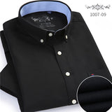 Summer 2019 Short sleeve Button collar oxford fabric slim fit breath comfrotable quality fashion business mens casual shirts